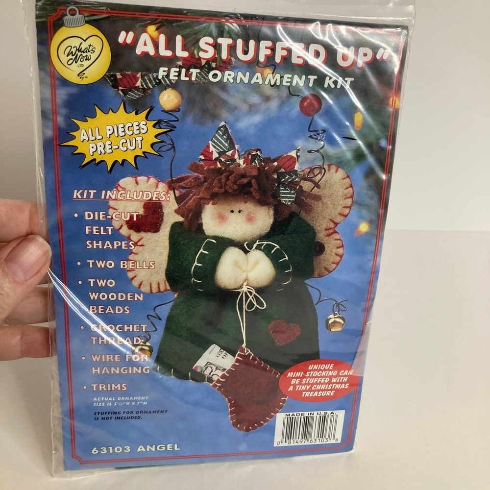 Whats New All Stuffed Up Felt Ornament‎ Kit Angel 63103 Pre Cut 14